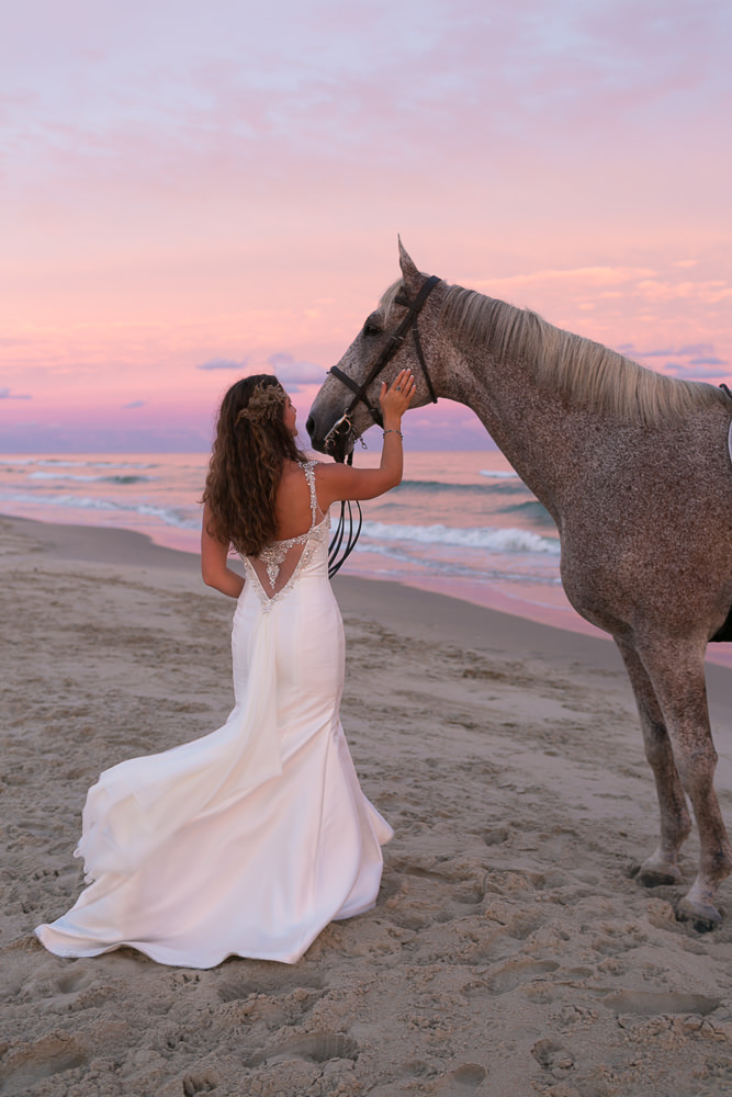 Outer Banks Bride | Sunset Bridal Session by Caroline Jarvis Photography