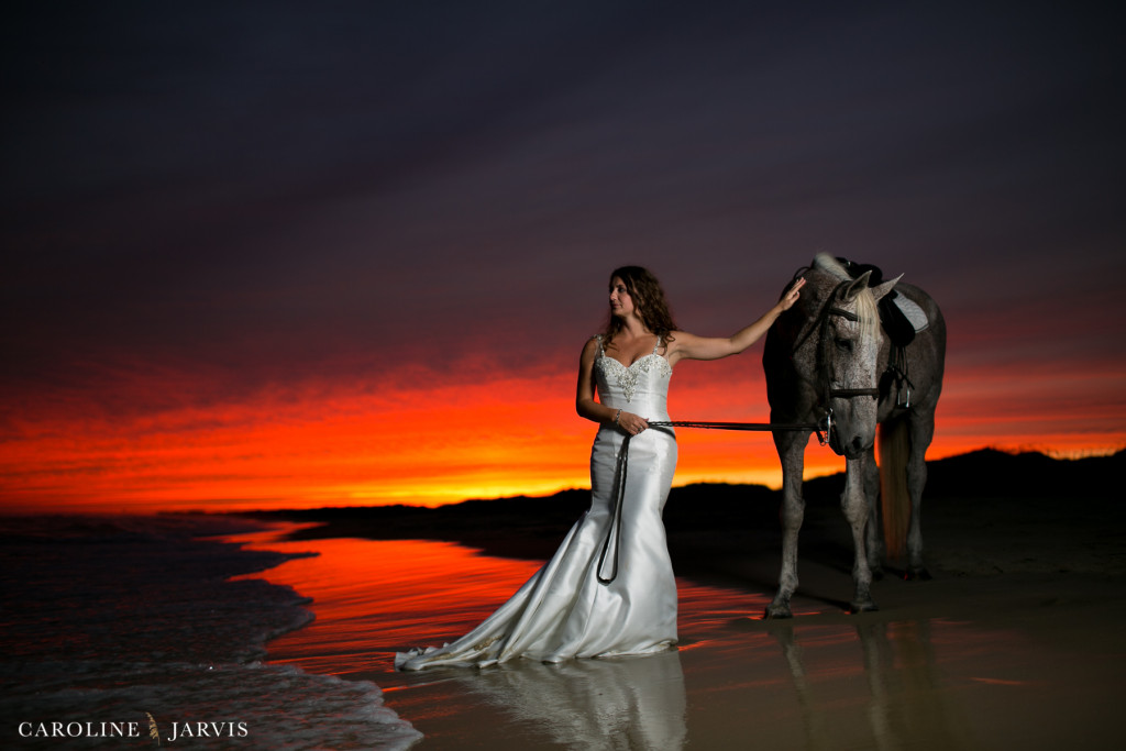 Outer Banks Bride | Sunset Bridal Session by Caroline Jarvis Photography