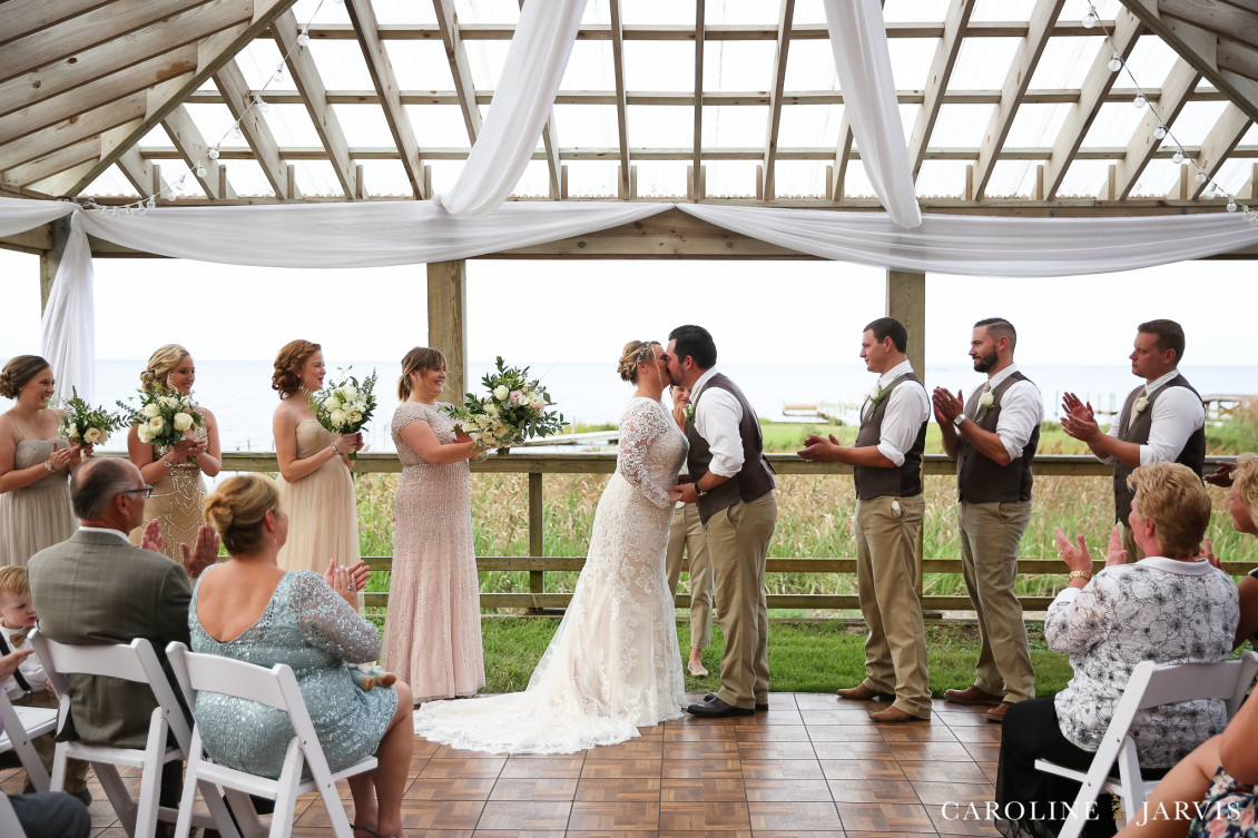 The Inn on Pamlico Sound Sunset Wedding by Caroline Jarvis Photography
