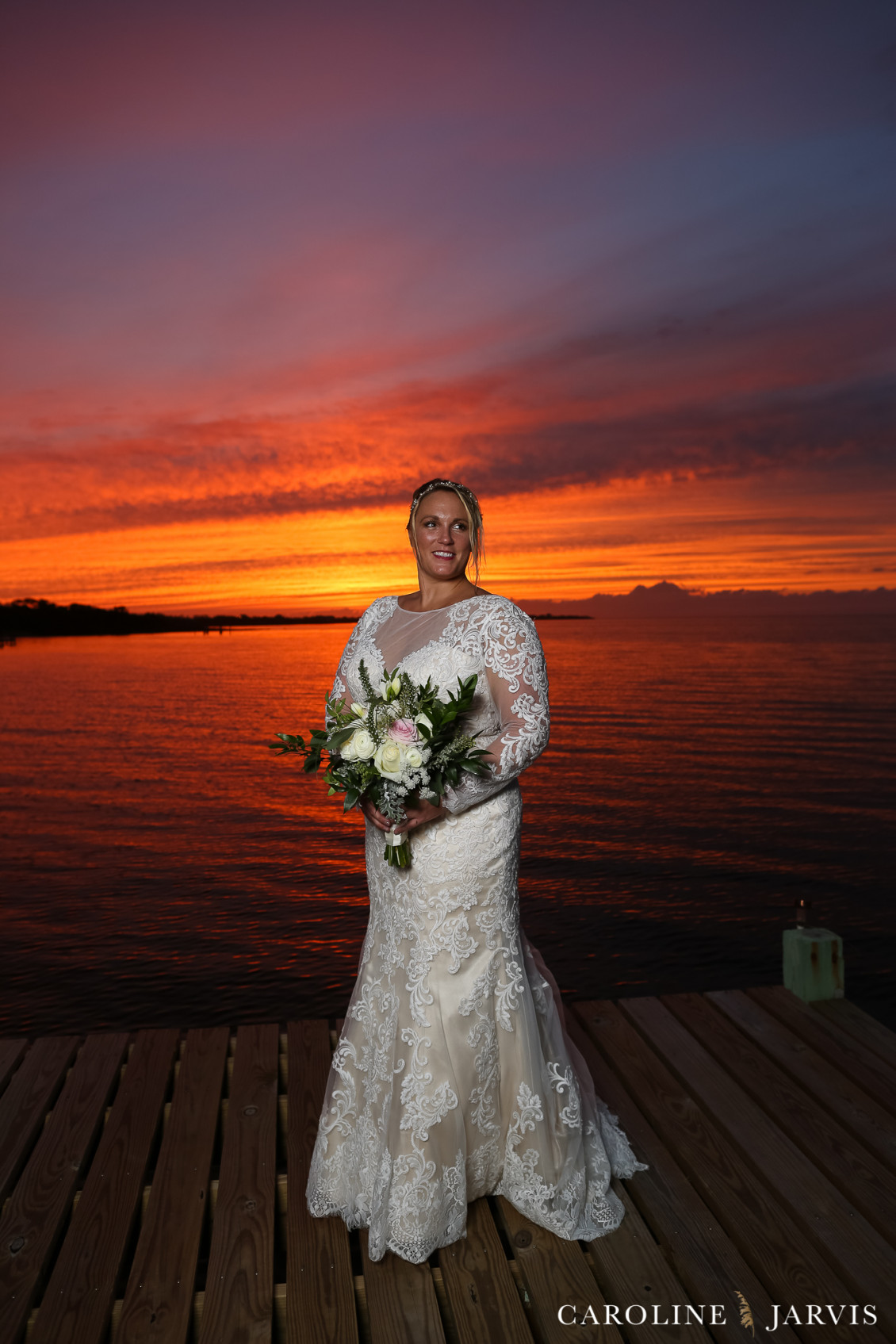The Inn on Pamlico Sound Sunset Wedding by Caroline Jarvis Photography