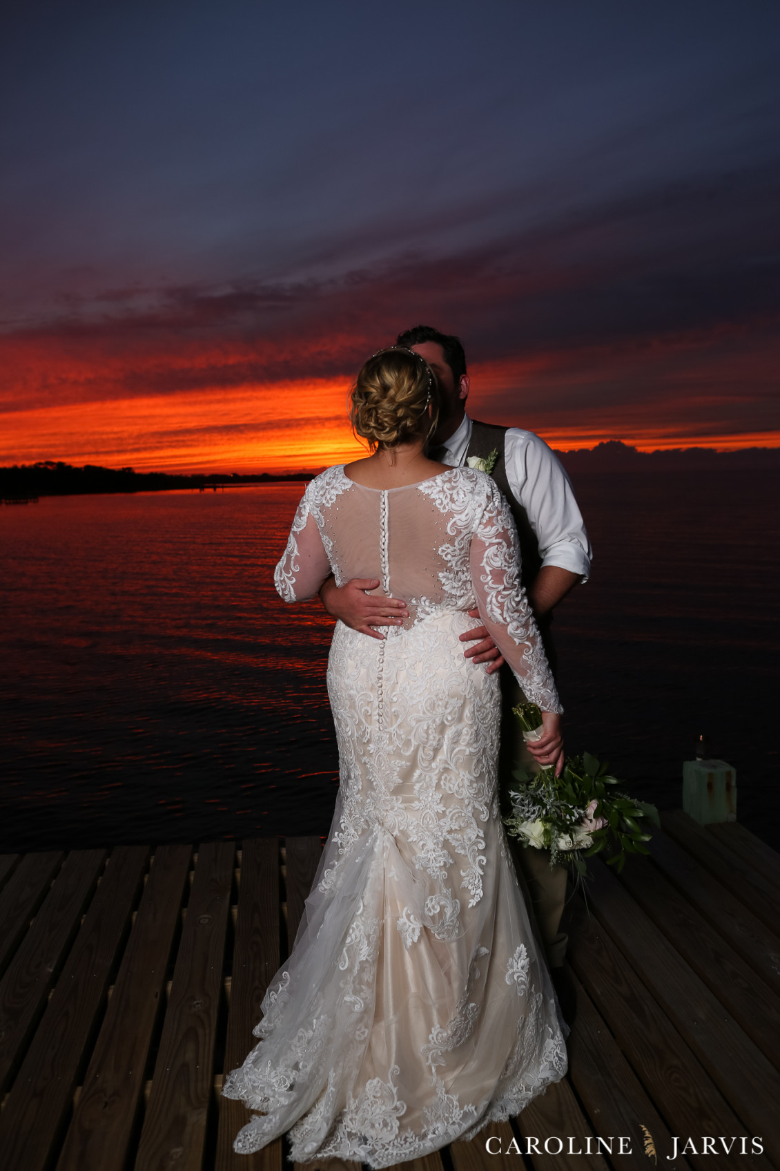 The Inn on Pamlico Sound Sunset Wedding by Caroline Jarvis Photography