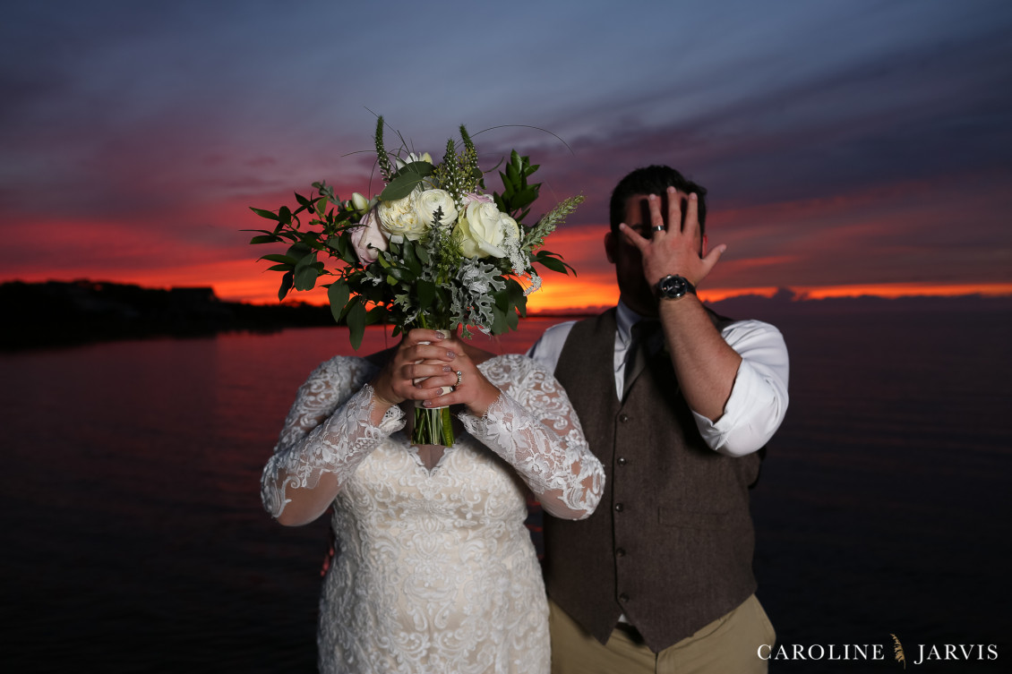 The Inn on Pamlico Sound Sunset Wedding by Caroline Jarvis Photography