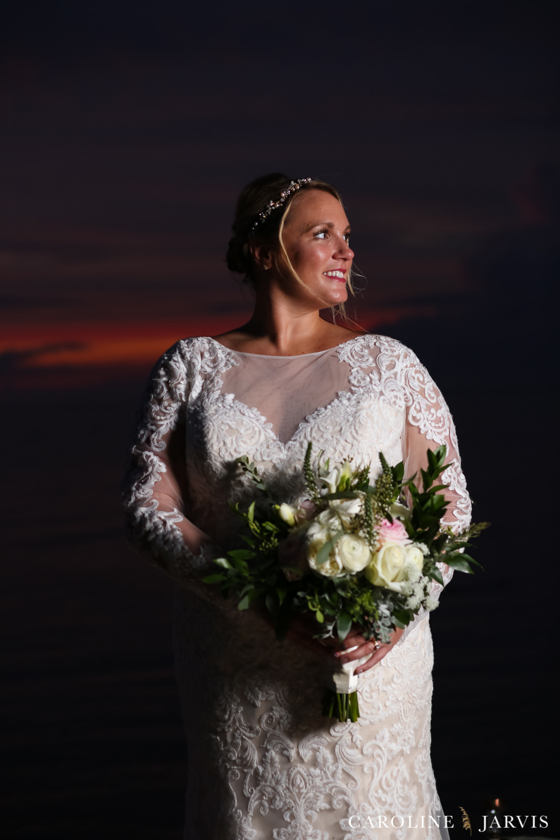 The Inn on Pamlico Sound Sunset Wedding by Caroline Jarvis Photography